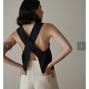 Zii Ropa Criss cross linen top